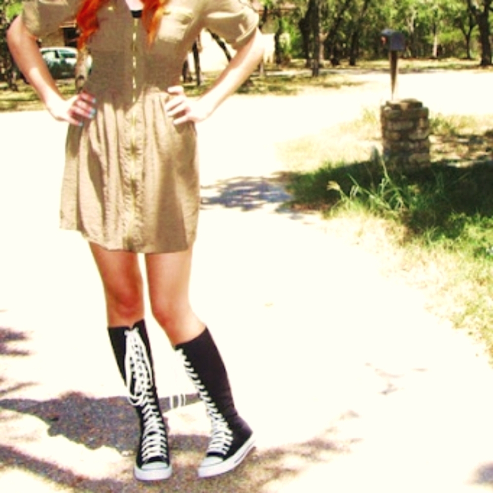 Black Knee-High Converse